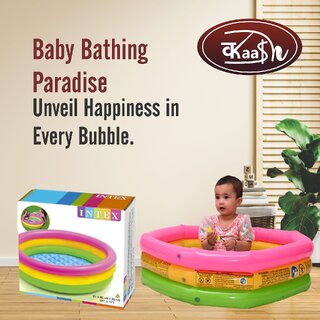 Kaash collections 3KB Kid's Inflatable Baby Bath Tub Pool, 2ft, 3-4 Years (Multicolour)