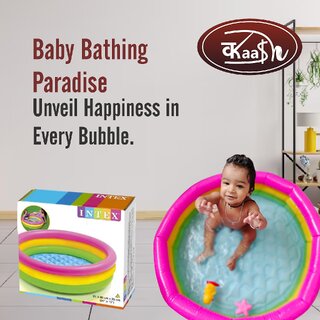 Kaash collections 3KB Kid's Inflatable Baby Bath Tub Pool, 2ft, 3-4 Years  (Multicolour)