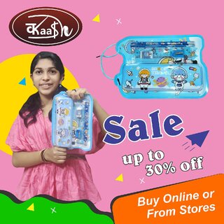 Kaash Bazar Box Case with Pencil, Eraser, Sharpener Stationery Set  Space Themed Double Layer Pencil Case