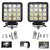 EX16FW2P 16 LED Fog Light Waterproof Square Led Flood Lamp Offroad Driving Work Light for Bikes Cars and Motorcycle (48W, White Light)