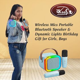 Kaash collections Professional Wireless Mini Portable Bluetooth Speaker with Microphone Music Singing Toys for Girl/Boy
