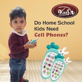 Kaash collections Cute Rabbit Face Pretend Play Cell Phone Toy for Kids,Toddlers with Music,Ringtones,Lights(Light Green