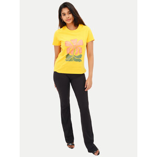 Women Lemon Printed Crew Neck T-shirt