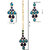 LUCKY JEWELLERY Designer Gold Plated Turquoise Blue Color Stone Necklace Set For Women  Girls (825-L1SS-837-FB)