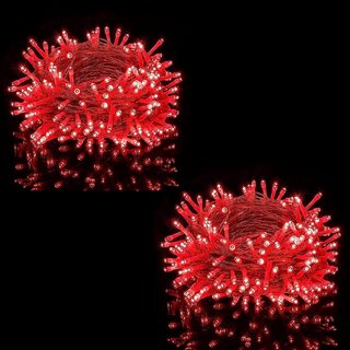 DAYBETTER Red 15M String Light, Rice Light, Diwali Decorative Ladi Light Pack of 2