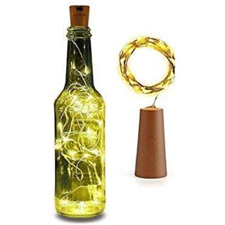 DAYBETTER Cork led String Lights for Wine Bottles Pendant Yellow - Pack of 1