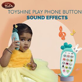 Kaash Bazaar Cute Rabbit Face Pretend Play Cell Phone Toy for Kids,Toddlers with Music,Ringtones,Lights - Green