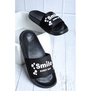 Stunt Casual Black Color Slippers For Men