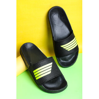 Stunt Casual Black Color Slippers For Men