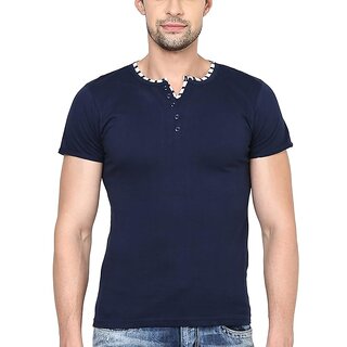 Fidato Men's Round Neck Half Sleeves Multicolor Tshirt (FDMARNC89)