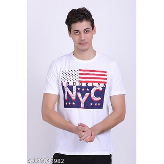 Fidato Men's Round Neck Half Sleeves Multicolor Tshirt (FDMARNC102)