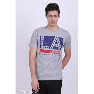 Fidato Men's Round Neck Half Sleeves Multicolor Tshirt (FDMARNC95)