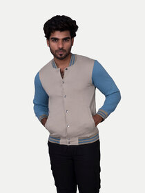Men Beige Ribbed Golf Jacket