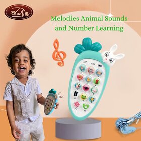 Kaash Bazaar Cute Rabbit Face Pretend Play Cell Phone Toy for Kids,Toddlers with Music,Ringtones,Lights -Green