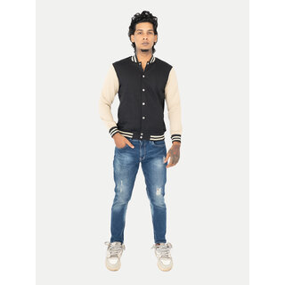 Men Black Ribbed Golf Jacket