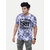 Men White Tie and Dye Cotton Printed Crew Neck T-Shirt