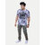 Men White Tie and Dye Cotton Printed Crew Neck T-Shirt