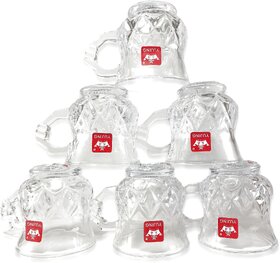 YUJING Transparent Tea Cup Coffee Cup Set Made of Crystal Clear Glass 140 ml Pack of 6