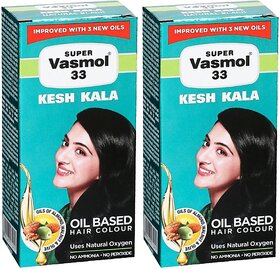 Super Vasmol 33 Kesh Kala Oil Based Hair Colour 50ml Pack Of 2