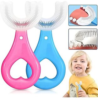 Pink and White Kids' Toothbrush - Soft Bristle, Ergonomic Handle, Single Pack