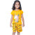 Kid Kupboard Cotton Girls T-Shirt and Short Set, Yellow, Half-Sleeves, 6-7 Years KIDS6548