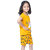 Kid Kupboard Cotton Girls T-Shirt and Short Set, Yellow, Half-Sleeves, 6-7 Years KIDS6548