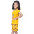 Kid Kupboard Cotton Girls T-Shirt and Short Set, Yellow, Half-Sleeves, 6-7 Years KIDS6548