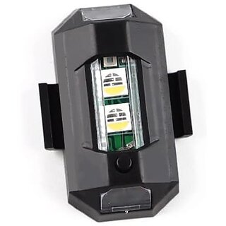 Airplane Light (7 Colors) Waterproof Universal Warning Signal Blinker LED Strobe Rechargeable Safety Light for Bike Motorcycles Cars Bicycle Drones Helmet - Pack of 2