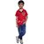 Kid Kupboard Cotton Boys T-Shirt, Red, Half-Sleeves, 7-8 Years KIDS6540