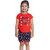 Kid Kupboard Cotton Girls T-Shirt and Short Set, Multicolor, Half-Sleeves, 7-8 Years KIDS6563