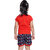 Kid Kupboard Cotton Girls T-Shirt and Short Set, Multicolor, Half-Sleeves, 7-8 Years KIDS6563