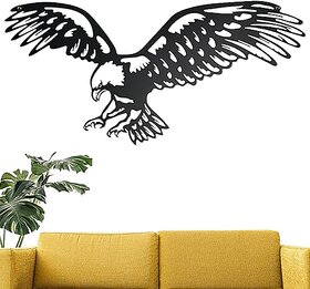 BLIND SHOP Eagle Decor Metal Wall Art, Black Metal Wall Decor, Patriotic Decoration for Mens Room Garage Outdoor, 24 In