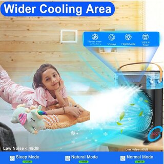 Kaash collections Small Personal Air Cooler Quiet AC Portable Mini Computer Cooling Fan USB Powered 1/2/3H Timer,3 Speed