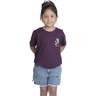 Kid Kupboard Cotton Girls T-Shirt and Short Set, Purple and Blue, Half-Sleeves, 6-7 Years KIDS6575