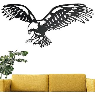 BLIND SHOP Eagle Decor Metal Wall Art, Black Metal Wall Decor, Patriotic Decoration for Mens Room Garage Outdoor, 24 In