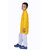 Kid Kupboard Cotton Boys Kurta and Pyjama Set, Yellow and White, Full-Sleeves, 7-8 Years KIDS6582
