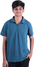 Kid Kupboard Cotton Boys T-Shirt, Blue, Half-Sleeves, 12-13 Years KIDS6604