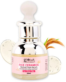 Globus Naturals Rice Ceramide Revival Face Serum Enriched with Coffee  Walnut For Glass Skin 30 ml