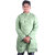 Kid Kupboard Cotton Boys Kurta and Pyjama Set, Green and White, Full-Sleeves, 11-12 Years KIDS6593