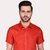 PrintCultr Men's Half Sleeve Cotton Spread Collar Shirt  (Carrot Red)