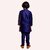 PrintCultr Boys Solid Pure Silk Kurta and Pyjama Set (Dark Blue)