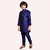 PrintCultr Boys Solid Pure Silk Kurta and Pyjama Set (Dark Blue)
