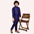 PrintCultr Boys Solid Pure Silk Kurta and Pyjama Set (Dark Blue)