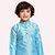 PrintCultr Boys Solid Pure Silk Kurta and Pyjama Set (Blue)