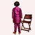 PrintCultr Boys Solid Pure Silk Kurta and Pyjama Set (Purple)