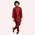 PrintCultr Boys Solid Pure Silk Kurta and Pyjama Set (Maroon)