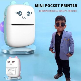 Kaash collections Mini Bluetooth Thermal Label Printer, Cartoon Label Printer Inkfree Photo Printer for Android iOS