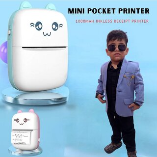 Kaash collections Mini Bluetooth Thermal Label Printer, Cartoon Label Printer Inkfree Photo Printer for Android iOS