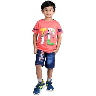 Kid Kupboard Cotton Boys T-Shirt, Pink, Half-Sleeves, 8-9 Years KIDS-001