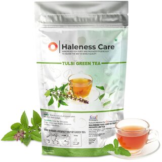 Haleness Care Tulsi Green Tea, Boosts Metabolism, Antioxidant Support, Supports Immunity, 60 Cups (Pack of 1)